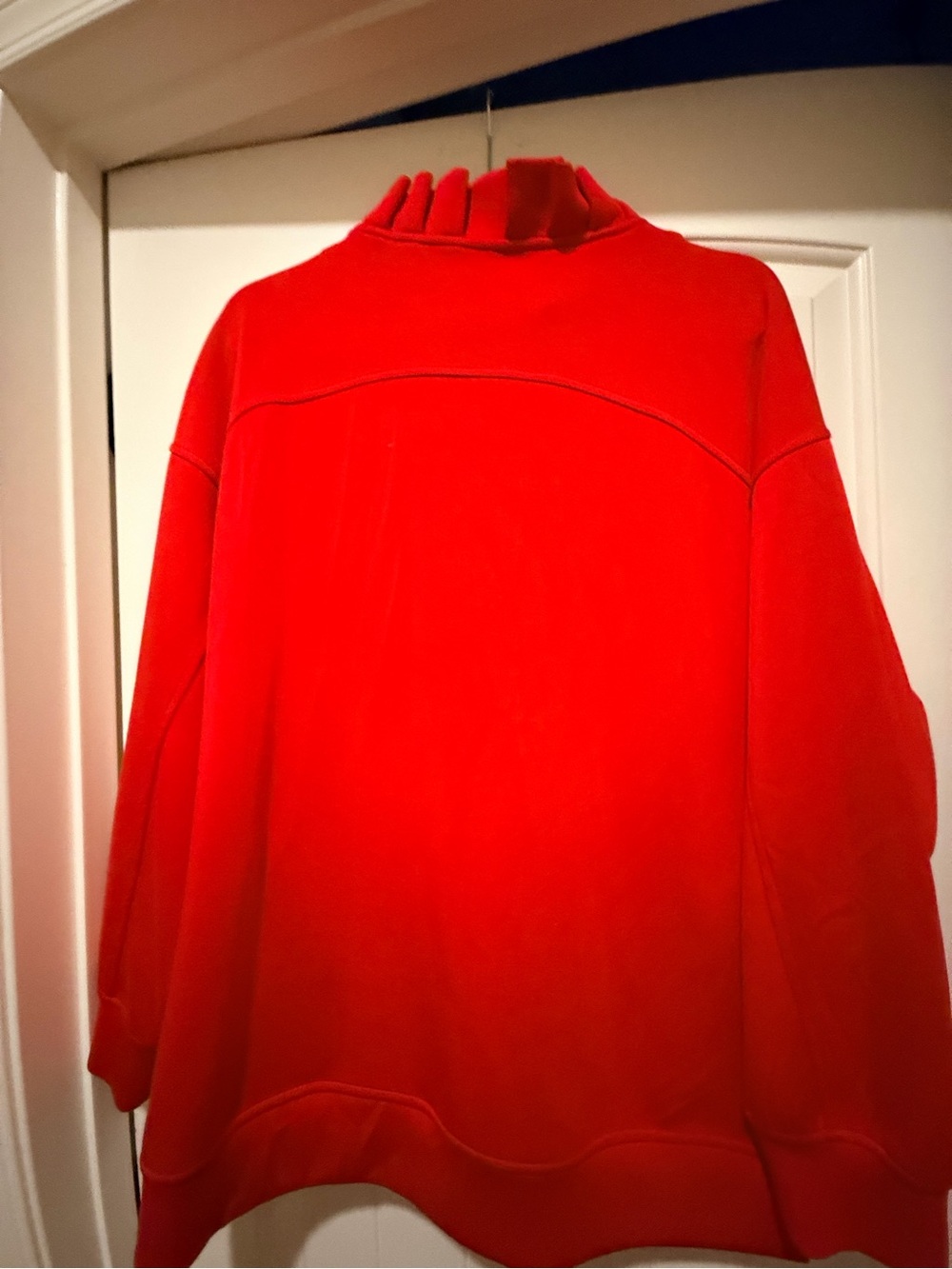 Red Ruffled Half-Zip Pullover - Picture 6 of 7